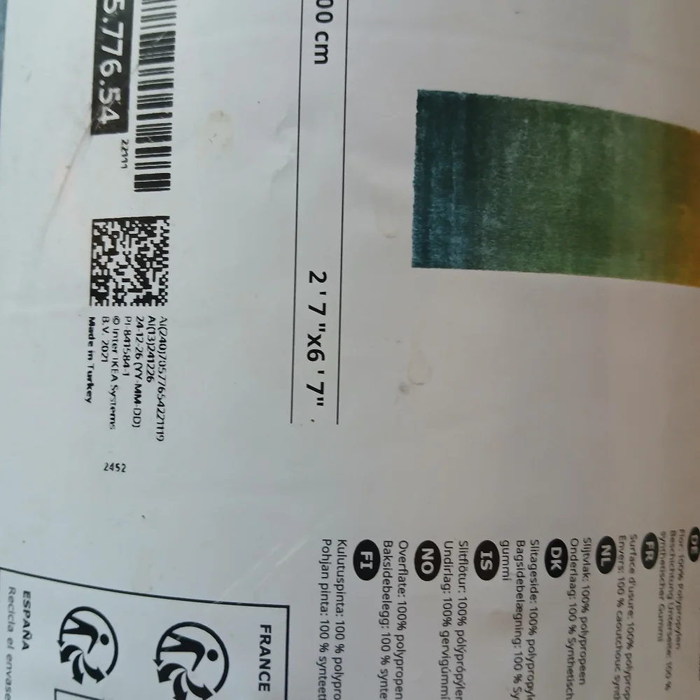 NEW IKEA HOTELLRUM Beautiful 6'7 x 2'7 Area Rug only opened for pictures. The - Picture 4 of 16